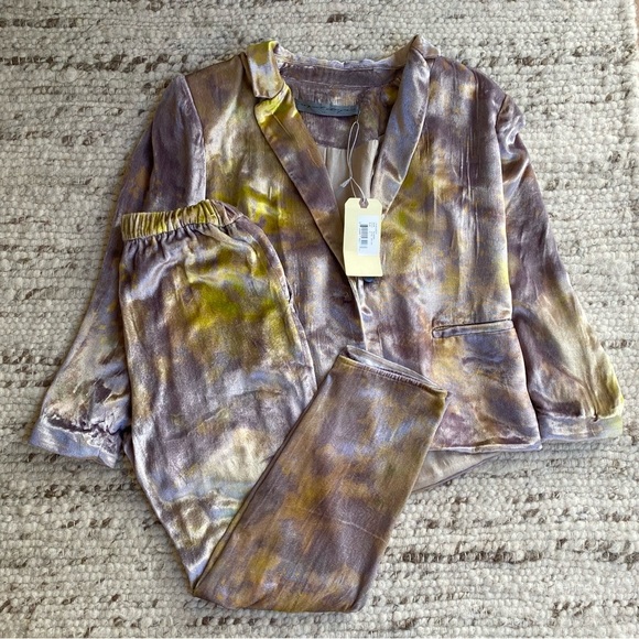 Raquel Allegra “Ether Lia” Velvet Set Blazer (L) & Pants (M), NWT Sample Sale - Picture 2 of 16